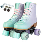 size 32 -41 Leather Double Row Roller Skates Inline Skate Shoes 4 Wheels Sneakers Women Men Adults Outdoor Sports Ice Skating