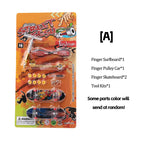 Plastic Fingerboard Toys with Scooter Roller Skating Shoes Tools Wooden Skateboard Platform Finger Skteboard Kits for Kids