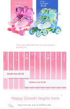 the Skating Shoes Children Beginners Baby Double Row Four-Wheel Boys Girls Roller Kids Skates