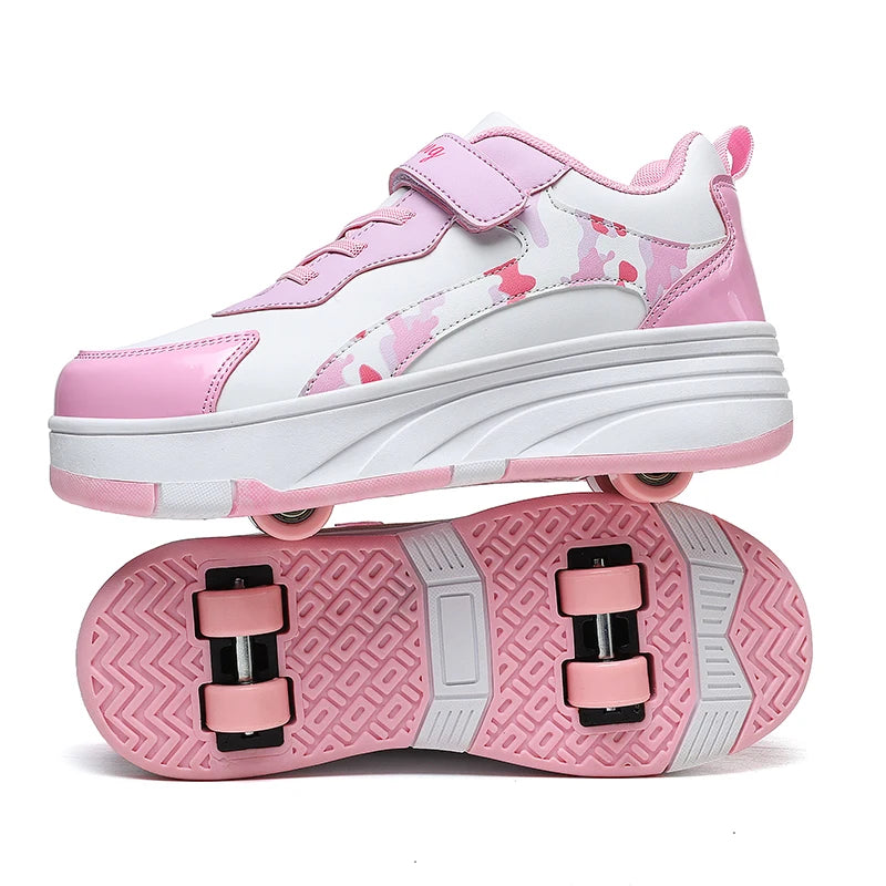 Roller Skate Shoes Kids Snickers With Wheels Children Rollerskates Fashion Outdoor Sports Shoes Girls Boys Gifts For Kids