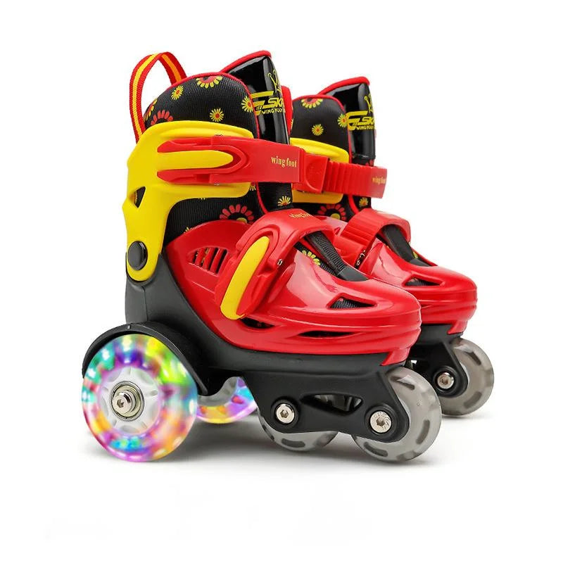 Children Skates High Elastic PU Double-row Roller Skates For Age 2-8 Kids Skating Shoes Adjustable Size
