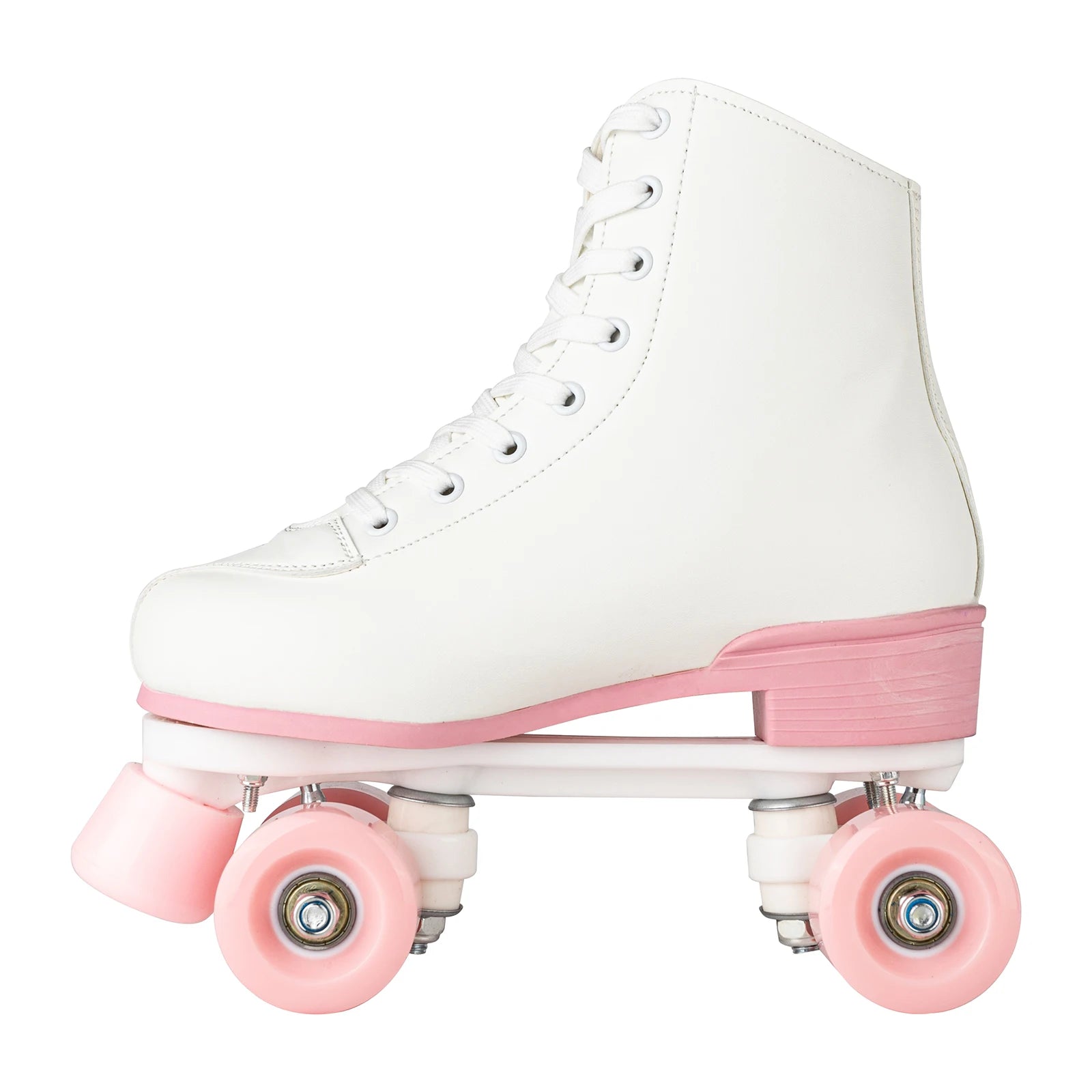 size 32-40 White Roller Skates for Women PU Leather Sneakers Flash Wheels Shoes for Beginners Teens for Woman Girls Boys Adult