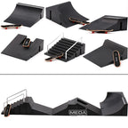 Finger Skateboard Skatepark Mini Ramp Skateboarding with Metal Wheels Finger Teck Toys for Finger Sport Game