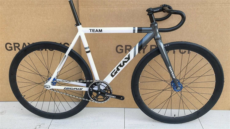 Fixed Gear Bike GRAY TEAM Fixie Bicycle Aluminum Alloy Material Frame With 40mm Rim Height Wheels