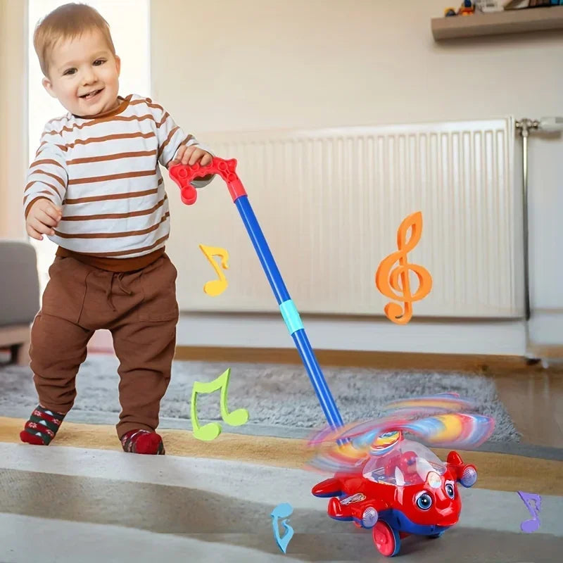 Baby Walker Toy Children's Carts Hand Push Toddler Toy Plane Car Toy Push Along Walking Toy for Kids Children Boys Girls