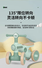 Children's Balance Bike Baby No Pedals, Anti-rollover Four-wheel Twist Wheel Lighted Wheels