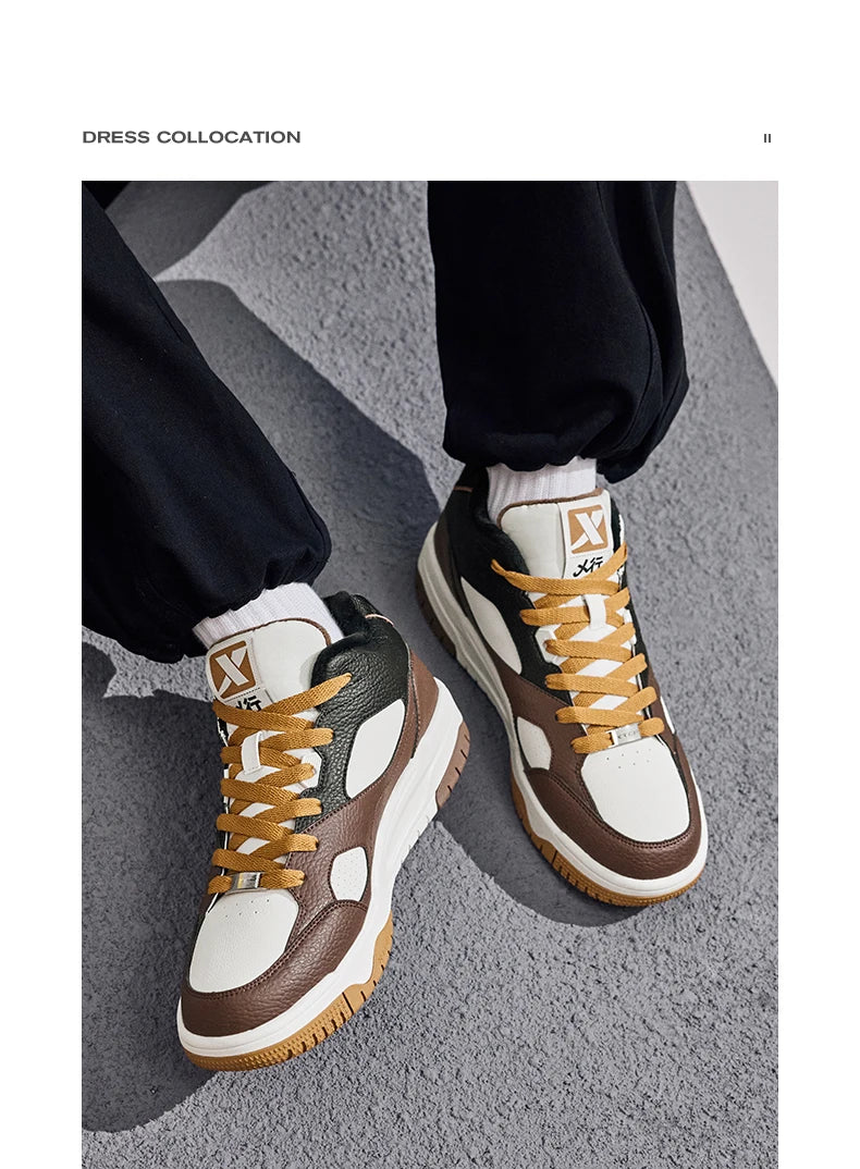 Xtep Yi Xing Cotton Shoes For Men 2024 Winter Shoes Rebound Soft Leisure Durability Support Skateboard Shoes 876419370007