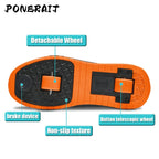 New Boys' 2 Wheel Dual-use Luminous Roller Skates For Boys And Girls Students Outdoor Wheeled Sports Shoes