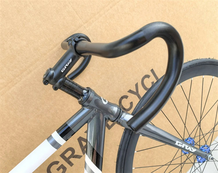 Fixed Gear Bike GRAY TEAM Fixie Bicycle Aluminum Alloy Material Frame With 40mm Rim Height Wheels