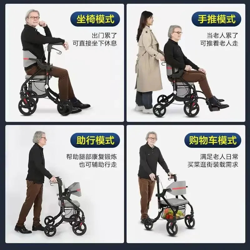 Wheelchair walker special assisted walking for the elderly, rehabilitation walking car, elderly people can push or sit