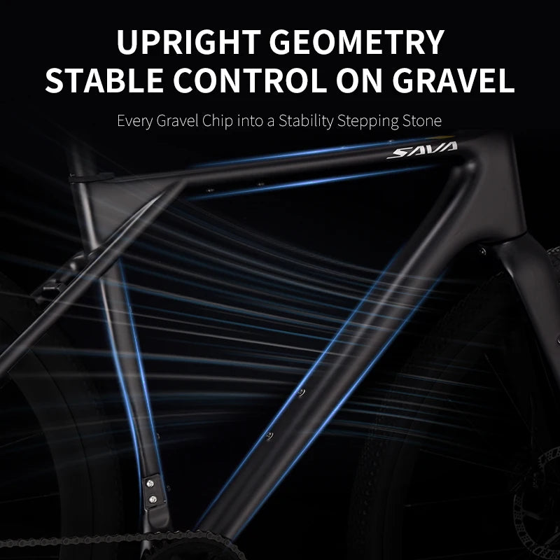 SAVA SF6 Carbon Fiber Gravel Road Bike All Terrain Suitable Off-Road Flat Handlebar Road Bicycle Oil Disc Bicycle Race Bike