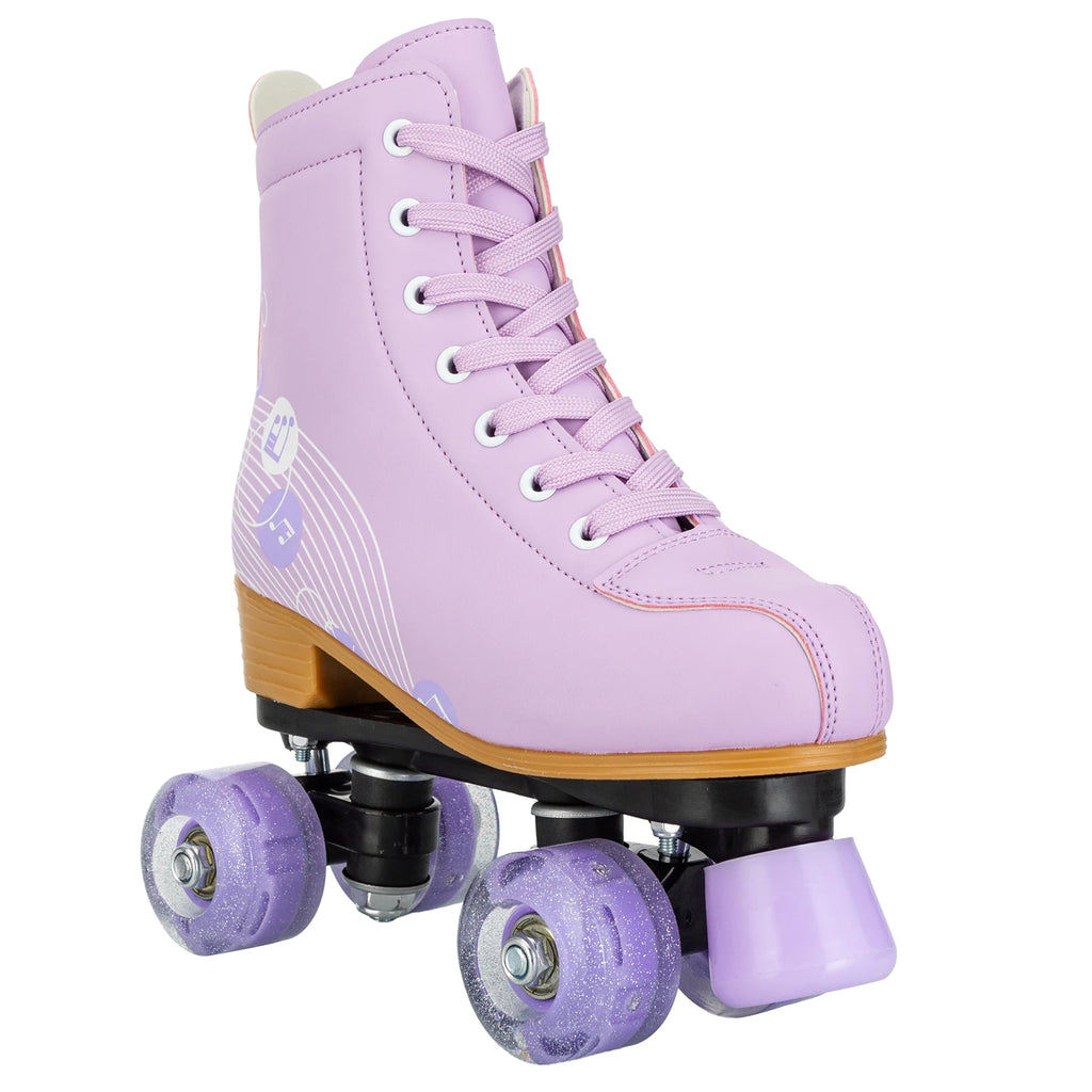 Pink Purple Blue Women Double Row Roller Skates Leather Breathable 4 wheel Sliding Skating Rollers sneakers size 31 32 33 34 35