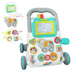New Music Baby Walker with Drawing Board Standing Toddler Trolley Walking Practice AntiRollover Baby Stroller Toy Children