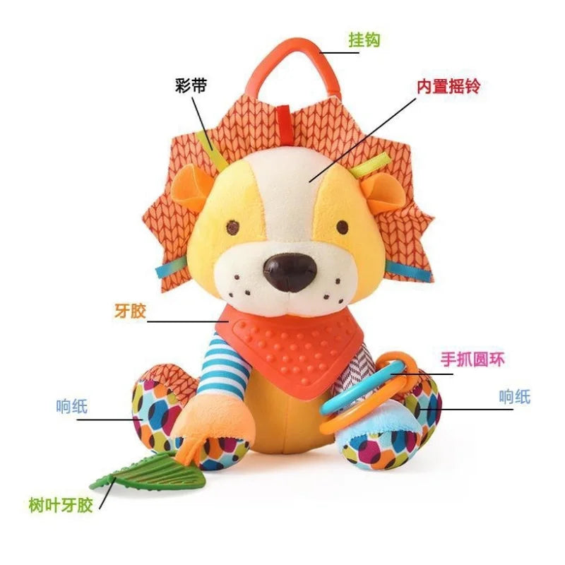 2-in-1 Fun Baby Activity and Teething Toy with Multi-Sensory Rattle and Textures,