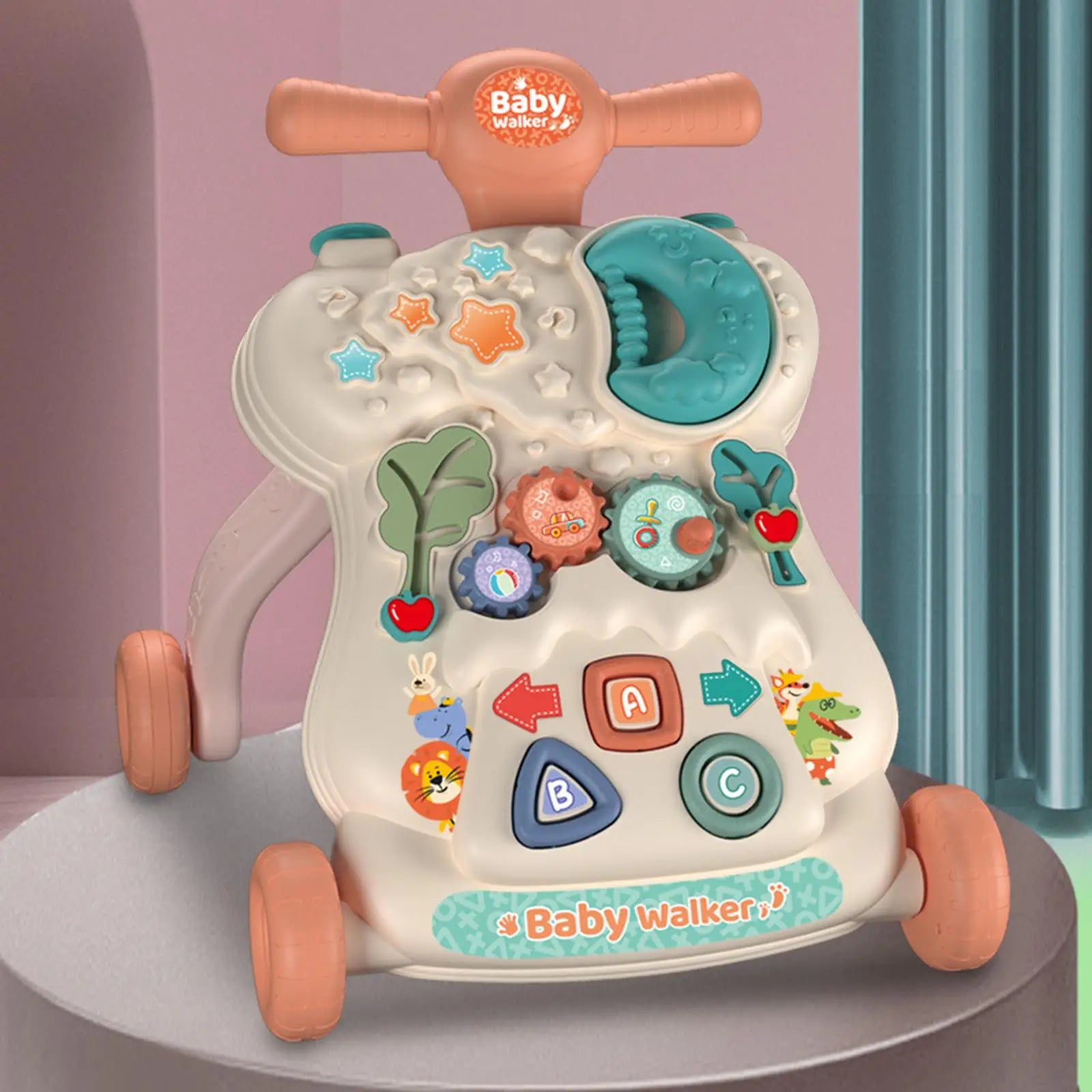 Baby Walker Kids Sit to Stand Up Learning Walker Musical Activity Toy for Enhance Walking Skills Coordination with Melodies