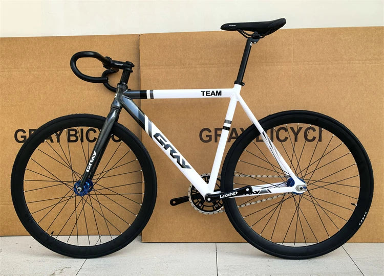 Fixed Gear Bike GRAY TEAM Fixie Bicycle Aluminum Alloy Material Frame With 40mm Rim Height Wheels
