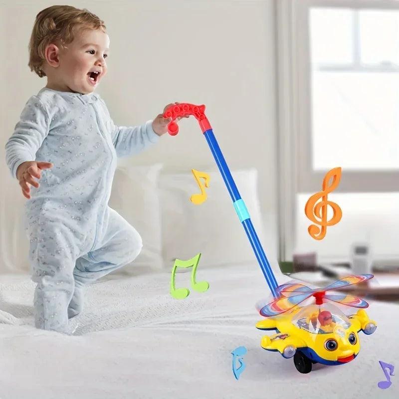 Interactive Baby Walker Toy With Push Handle For Kids Boys And Girls Toddlers, Detachable Plane Toy Car Design With Wheel