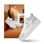 361 Degrees Women Plush Skateboard Shoes Leather Warm Water-repellent Non-Slip Soft Rebound Comfort Female Sneakers 682446613B