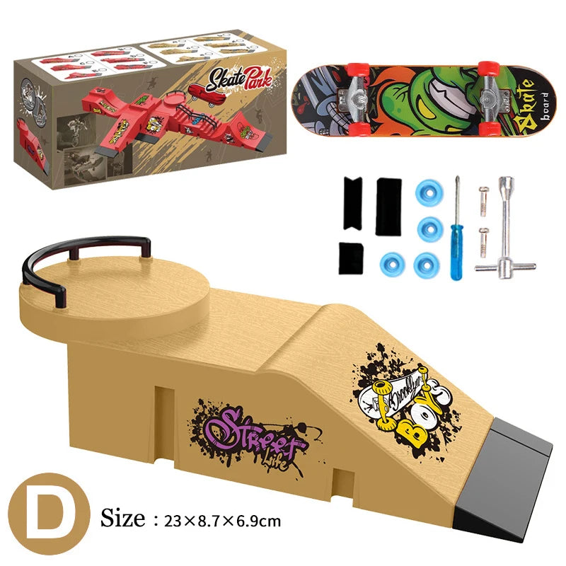 Fingertip Skateboard Children Toys Finger Sports Field Training Props Park Ramp Railings Slope Model Fingertip Skateboard Games