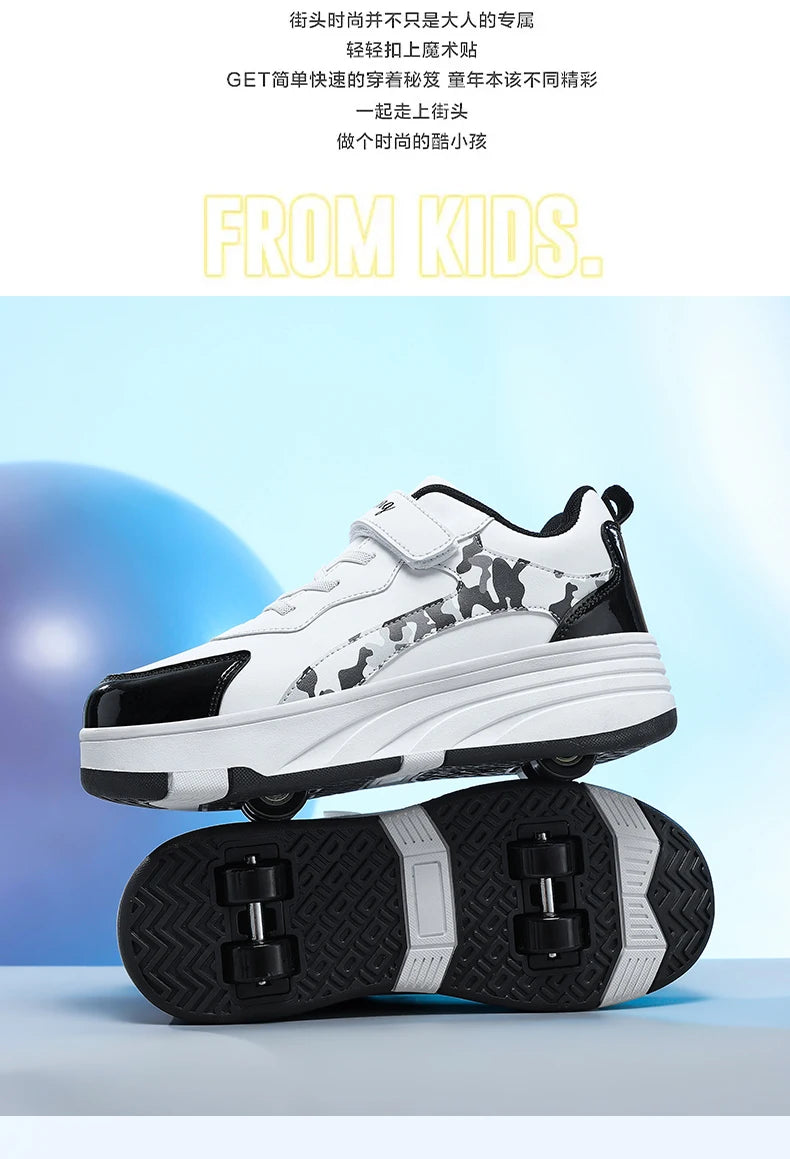 Roller Skate Shoes Kids Snickers With Wheels Children Rollerskates Fashion Outdoor Sports Shoes Girls Boys Gifts For Kids