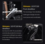 SAVA F20 Carbon Fiber Road Bike, Equipped with 105 R7120 24-Speed Groupset and Hydraulic Disc Brakes Adult Race Bike