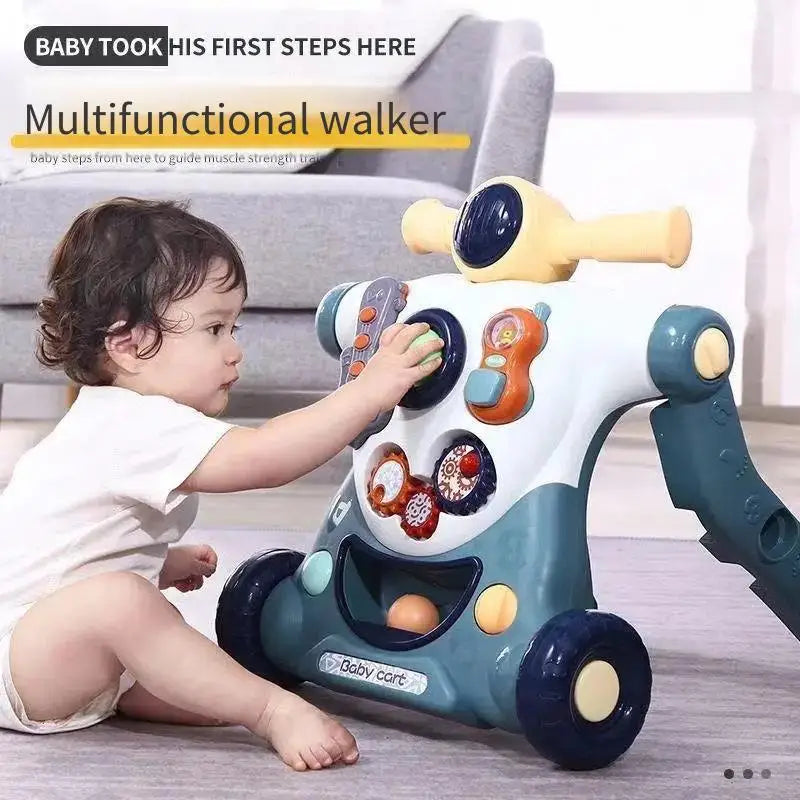Baby Walker Push Ride On Toy 3 in 1 Learning Walking Trainer Musical Activity Stroller for Infants Toddlers Kids