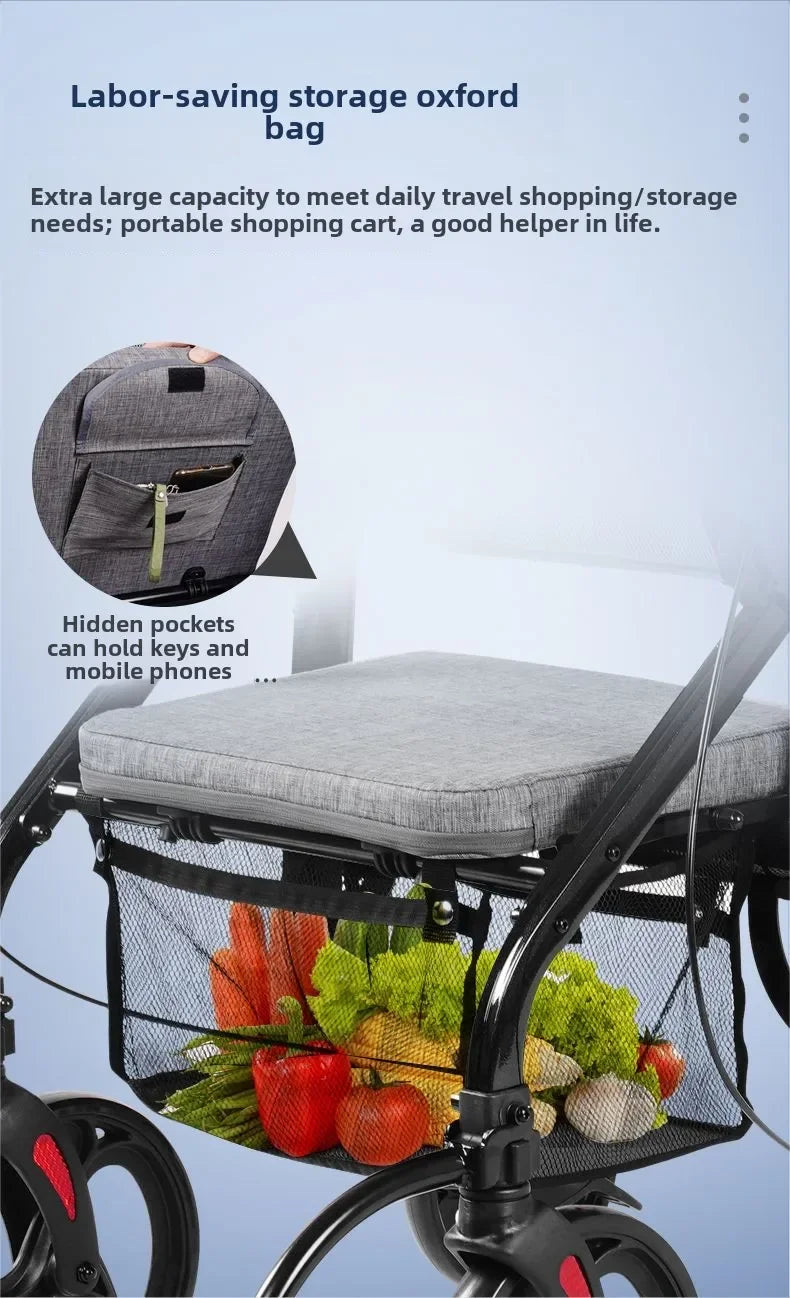 Wheelchair walker special assisted walking for the elderly, rehabilitation walking car, elderly people can push or sit