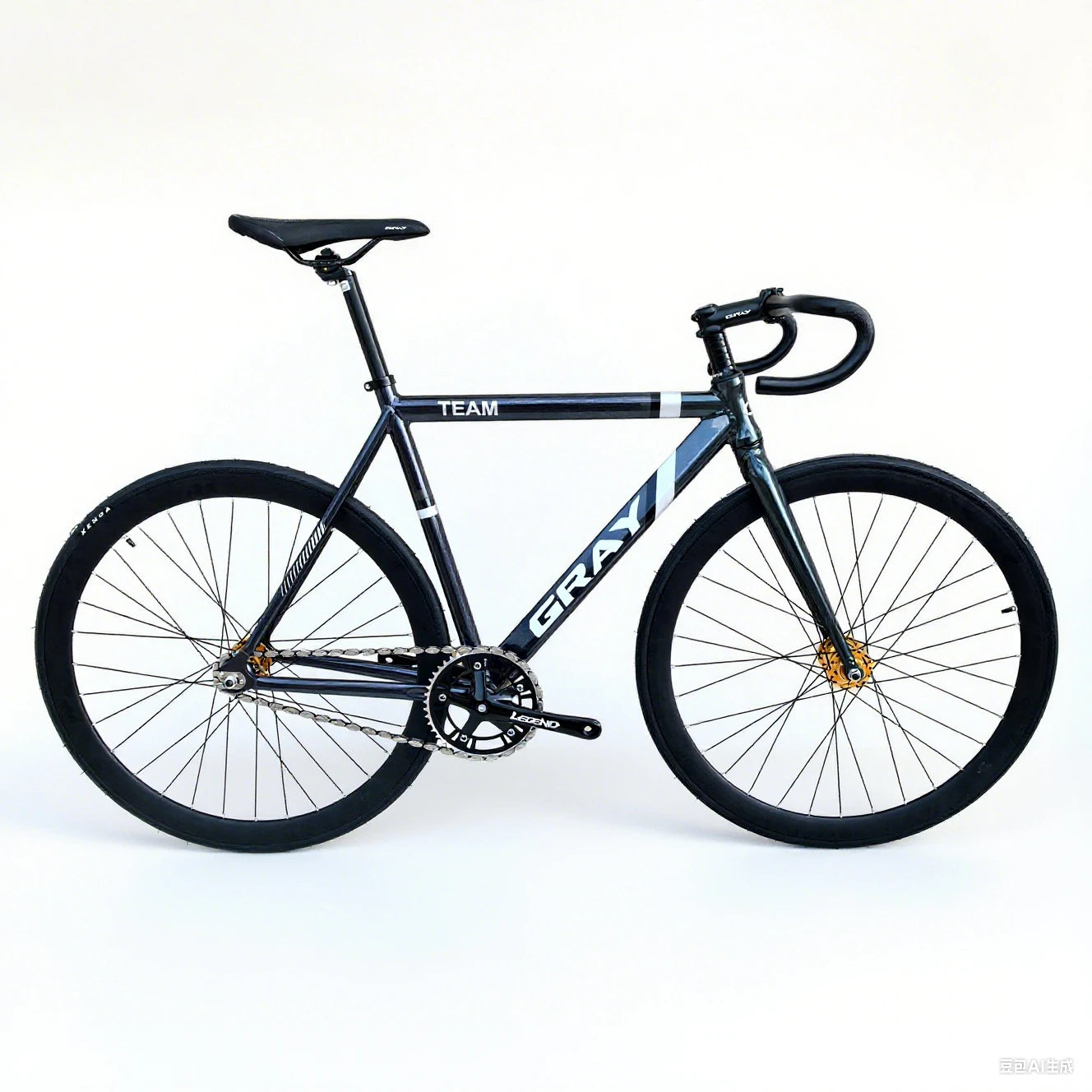 Fixed Gear Bike GRAY TEAM Fixie Bicycle Aluminum Alloy Material Frame With 40mm Rim Height Wheels