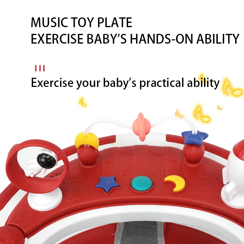 Foldable and adjustable baby multi-function walker Newborn learning cart with music with wheels and seats